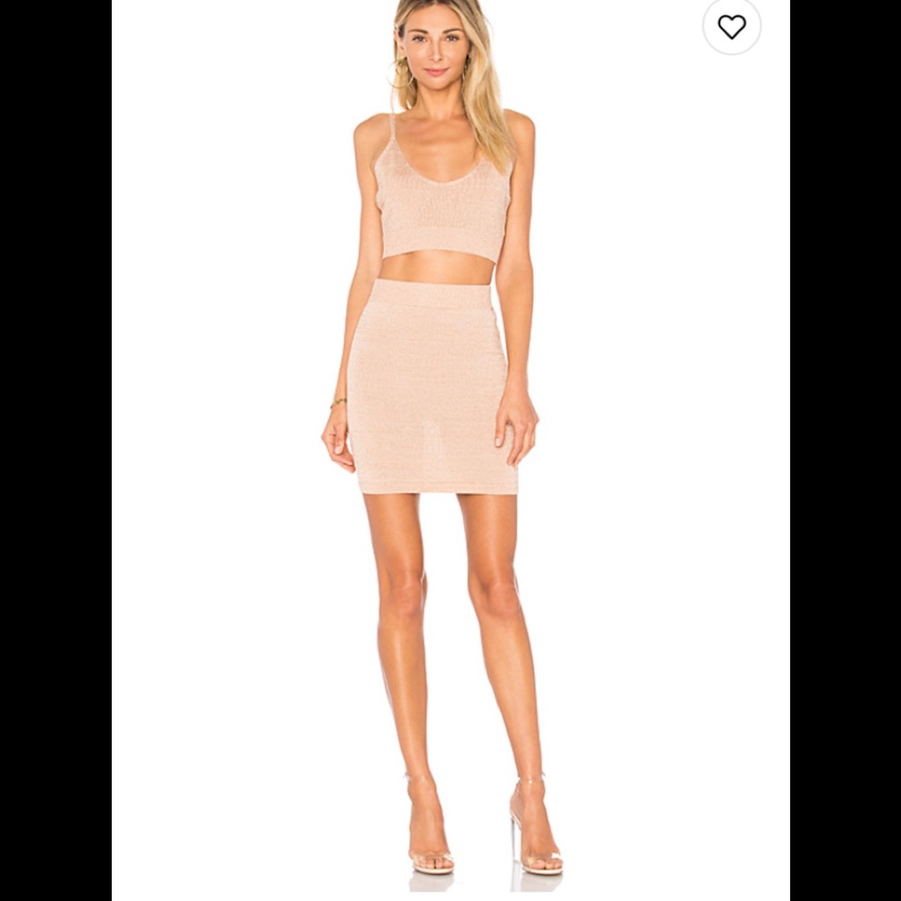 superdown Peach Knit Mini Skirt